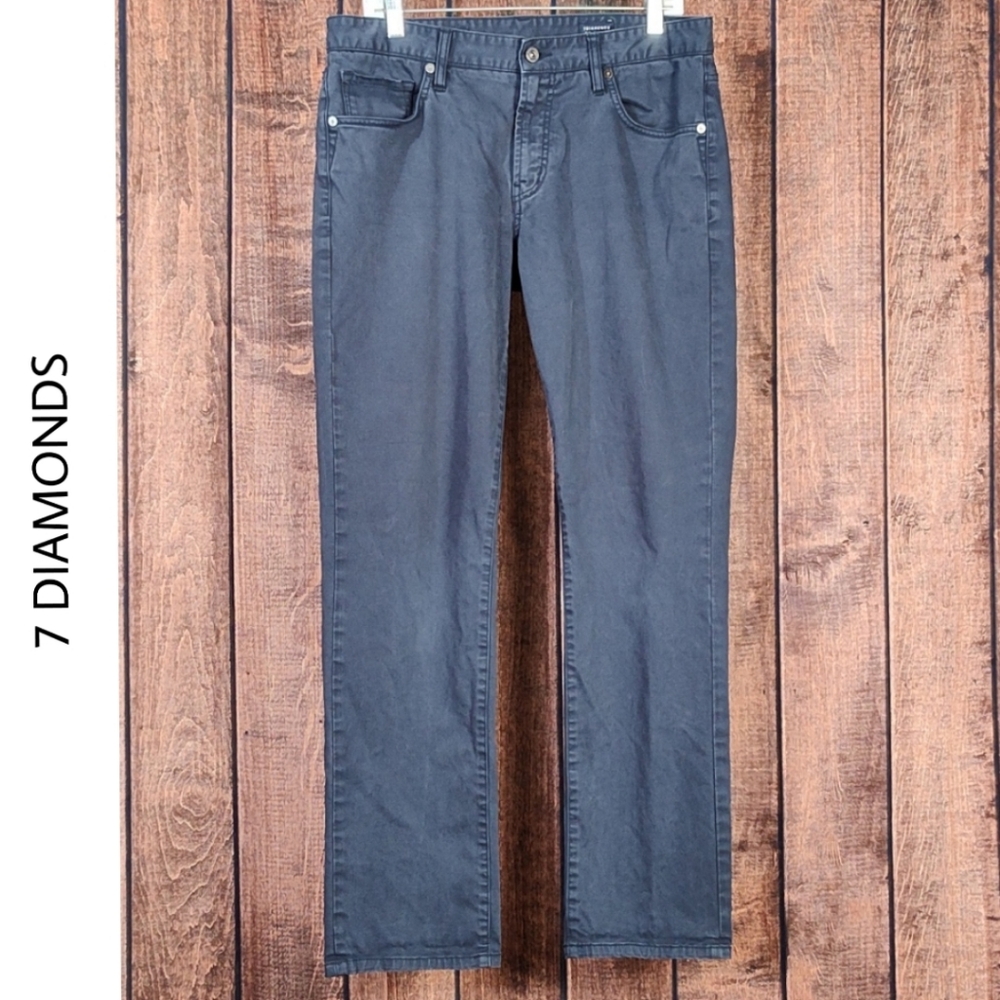 32x32 Slim Straight Blue Sateen Stretch Mens Pants Excellent Condition